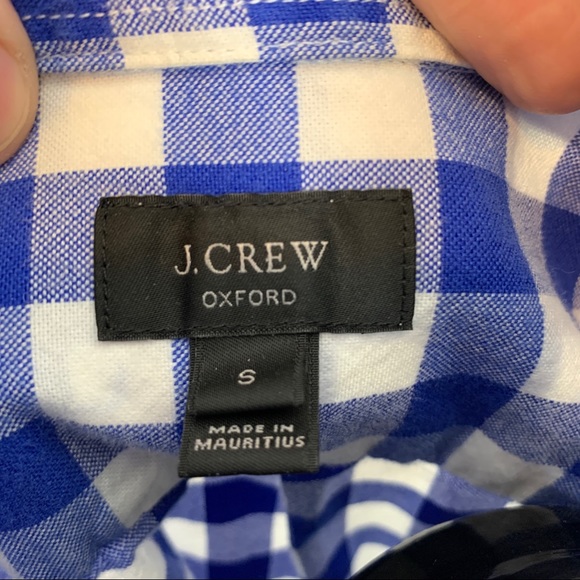 J. Crew Oxford Gingham Cotton Button Down Shirt - Picture 8 of 11